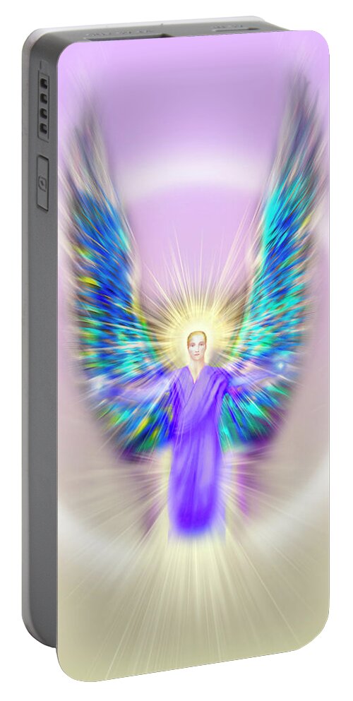 Archangel Michael. Michael Portable Battery Charger featuring the digital art Archangel Michael - Pastel by Endre Balogh