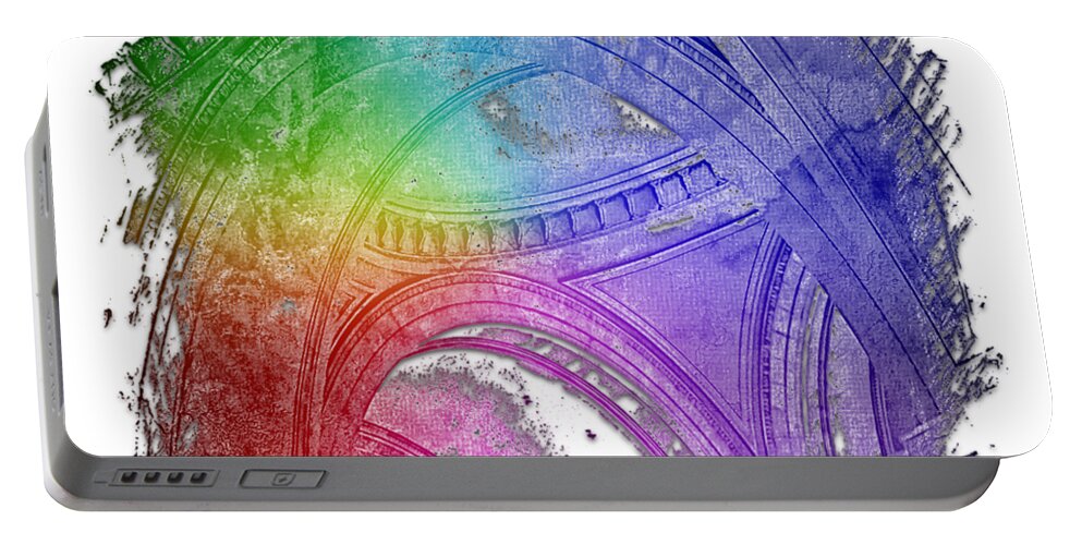 Interior Portable Battery Charger featuring the photograph Arches Abound Cool Rainbow 3 Dimensional by DiDesigns Graphics