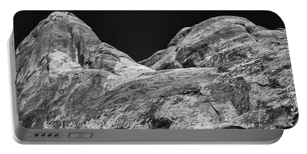 Arches National Park Portable Battery Charger featuring the photograph Arches Abstract Monochrome by Alan Vance Ley