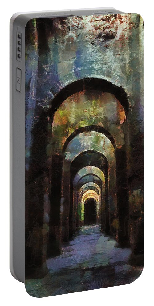Arch Portable Battery Charger featuring the digital art Arches by Charmaine Zoe