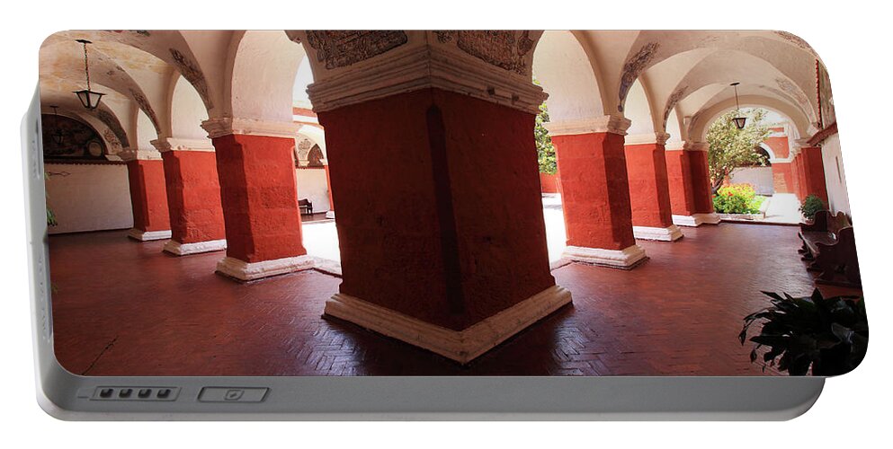 Santa Catalina Monastery Portable Battery Charger featuring the photograph Archway Paintings At Santa Catalina Monastery by Aidan Moran