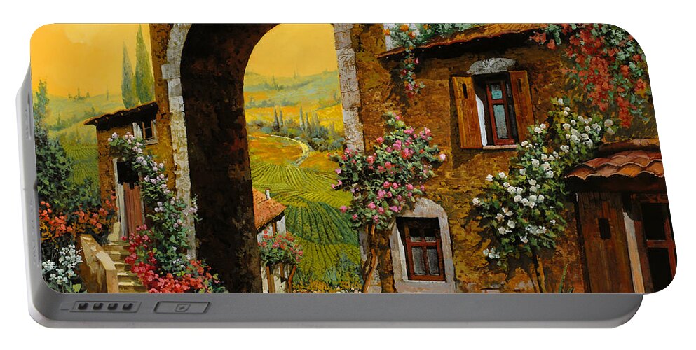 Arch Portable Battery Charger featuring the painting Arco Di Paese by Guido Borelli