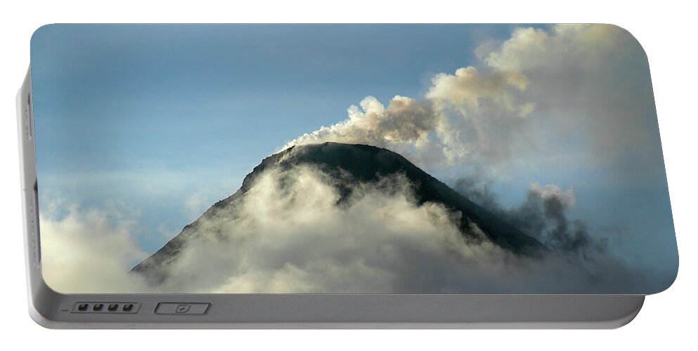 Arenal Portable Battery Charger featuring the photograph Arenal Volcano Above the Clouds by Ted Keller