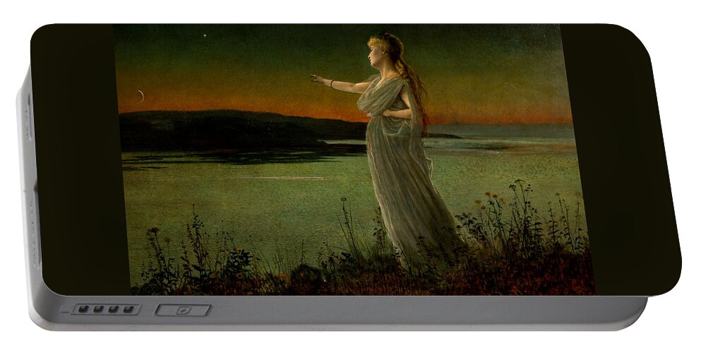 John Atkinson Grimshaw Portable Battery Charger featuring the painting Ariadne at Naxos by John Atkinson Grimshaw