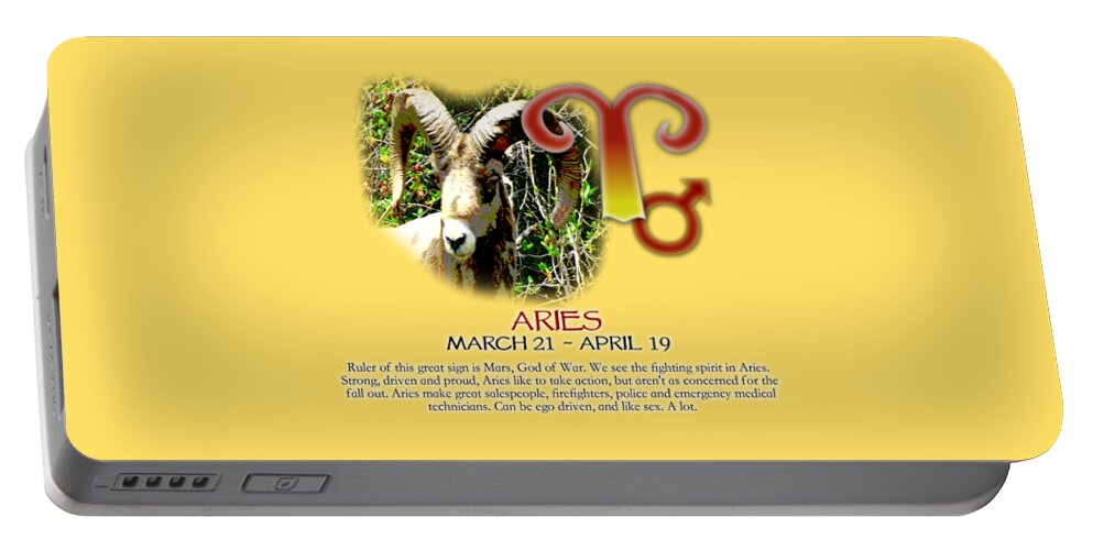 Aries Portable Battery Charger featuring the photograph Aries Sun Sign by Shelley Overton