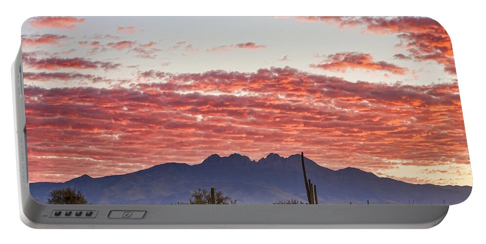 Desert Portable Battery Charger featuring the photograph Arizona Four Peaks Mountain Colorful View by James BO Insogna