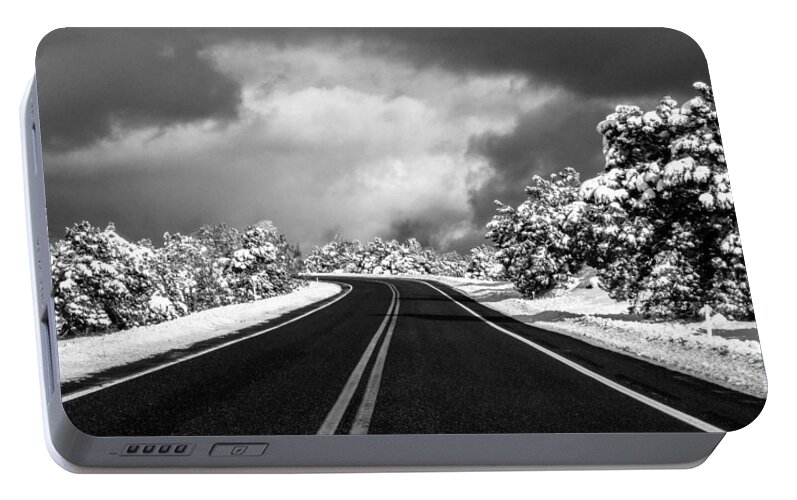 2 Pid Monochrome Open Portable Battery Charger featuring the photograph Arizona Snow by Gregory Daley MPSA