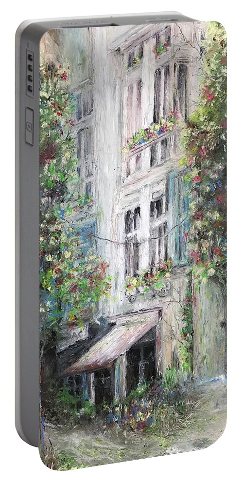 Arles Portable Battery Charger featuring the painting Arles by Robin Miller-Bookhout