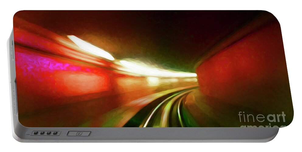 Rail Portable Battery Charger featuring the digital art Around the Bend by Sandra Sigfusson