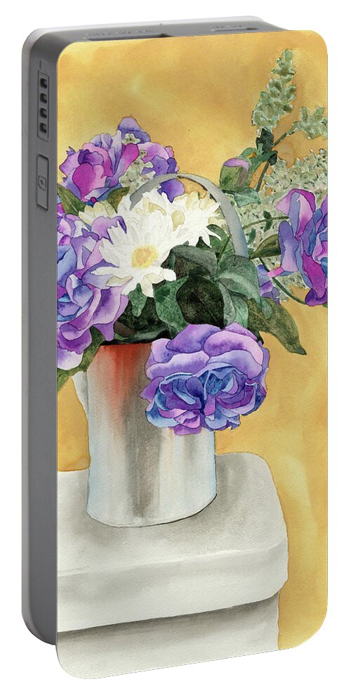 Floral Portable Battery Charger featuring the painting Arrangement by Ken Powers