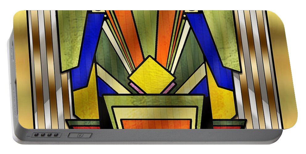 Art Deco Portable Battery Charger featuring the digital art Art Deco 26 by Chuck Staley
