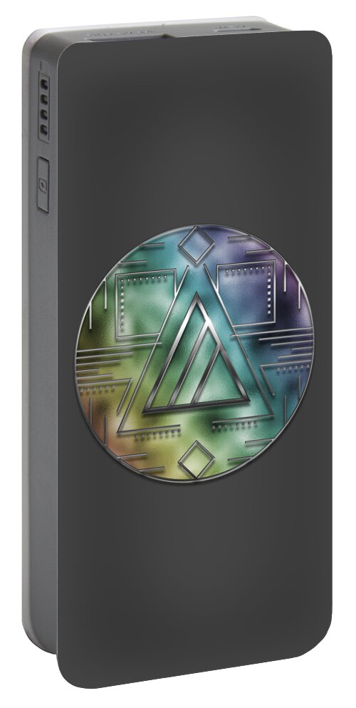 Letter Portable Battery Charger featuring the digital art Art Deco - A by Mary Machare