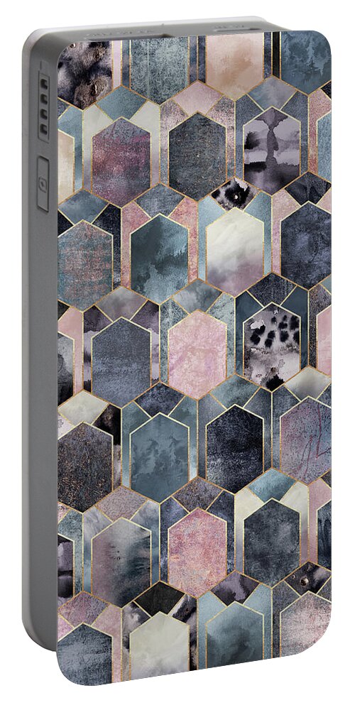 Graphic Portable Battery Charger featuring the digital art Art Deco Dream 1 by Elisabeth Fredriksson