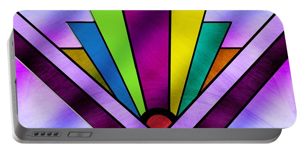Art Deco Pattern 10 Portable Battery Charger featuring the digital art Art Deco Pattern 10 by Chuck Staley