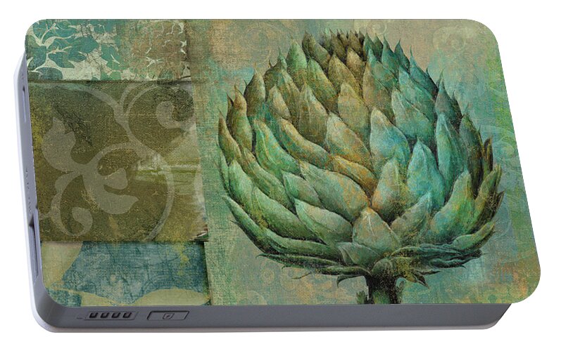 Artichoke Artichoke Decor Portable Battery Charger featuring the painting Artichoke Margaux by Mindy Sommers