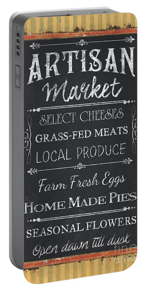 Farm Portable Battery Charger featuring the painting Artisan Market Sign by Debbie DeWitt