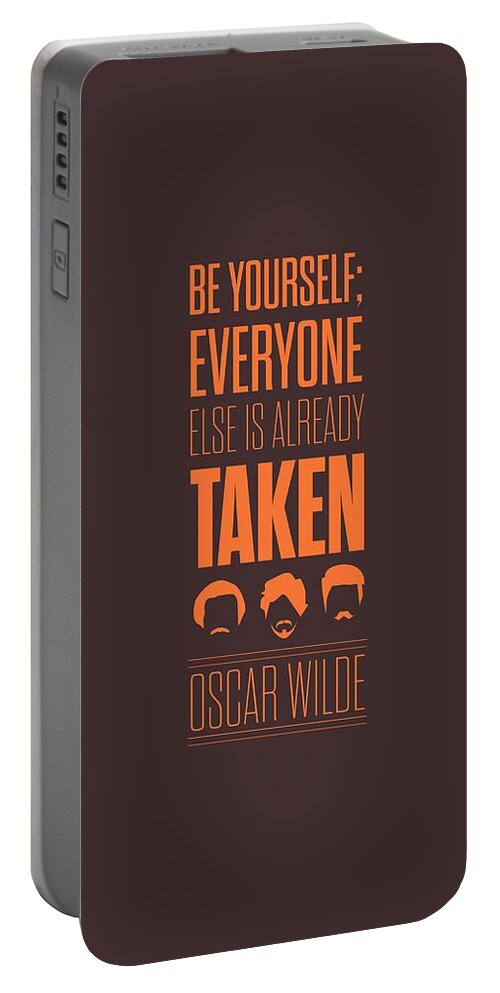 Modern Print Art Portable Battery Charger featuring the digital art Oscar Wilde quote typographic art print poster by Lab No 4 - The Quotography Department