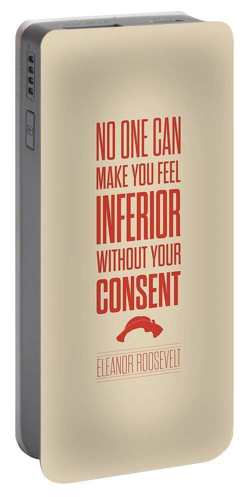 Life Quote Print Portable Battery Charger featuring the digital art Inspirational Eleanor Roosevelt quotes poster by Lab No 4 - The Quotography Department