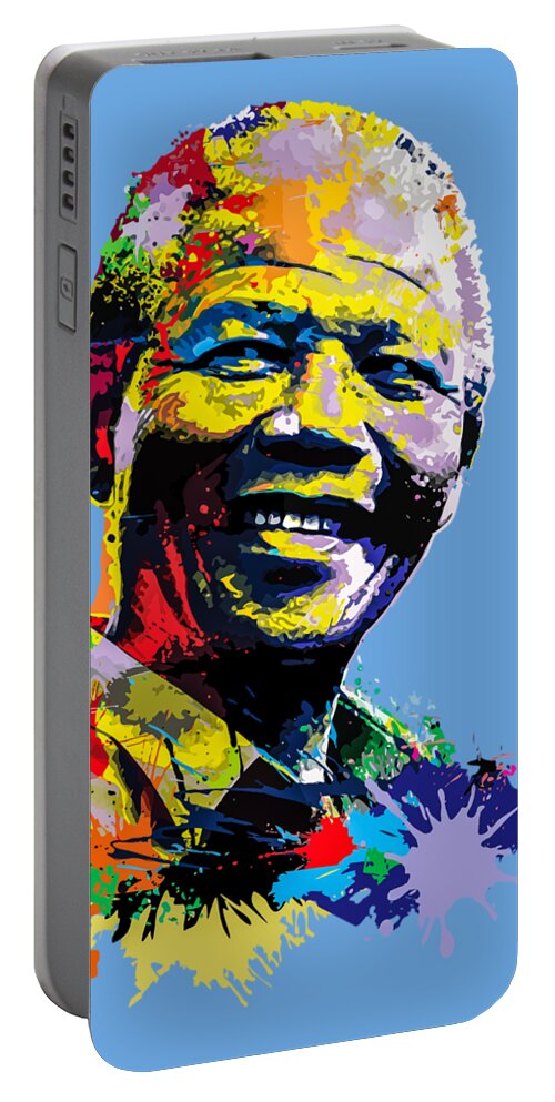 South Portable Battery Charger featuring the digital art Nelson Mandela Madiba by Anthony Mwangi