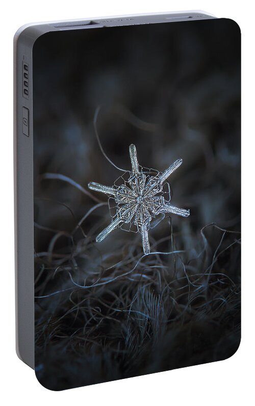 Snowflake Portable Battery Charger featuring the photograph Snowflake photo - Steering wheel by Alexey Kljatov