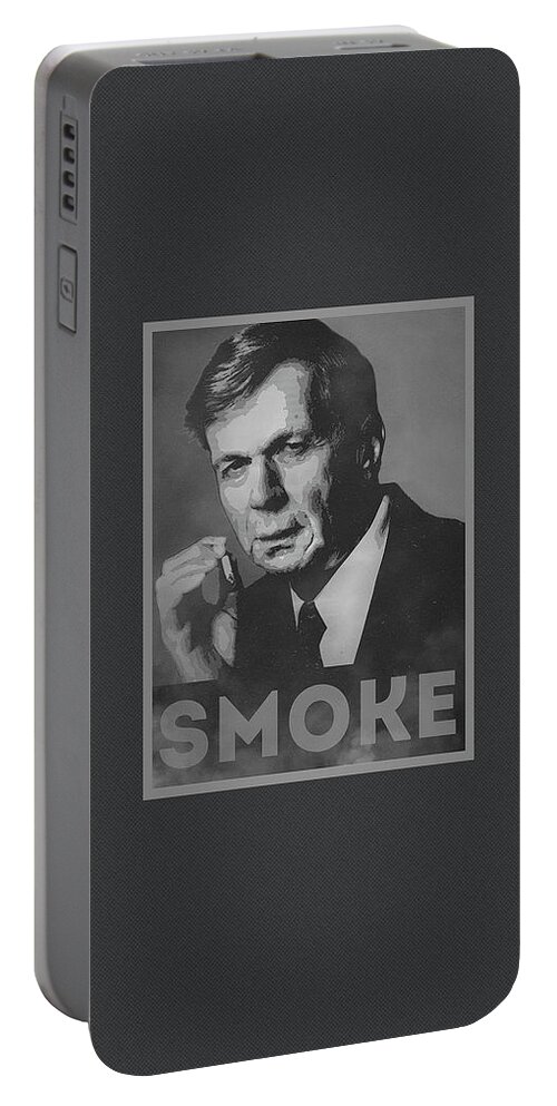 Political Portable Battery Charger featuring the digital art Smoke Funny Obama Hope Parody Smoking Man by Philipp Rietz