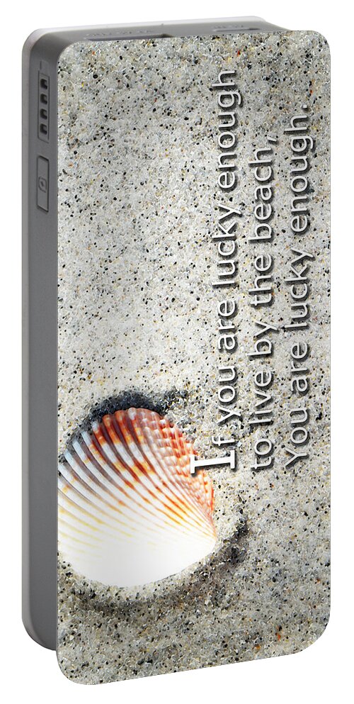 Beach Portable Battery Charger featuring the painting Beach Art - Lucky Enough - Sharon Cummings by Sharon Cummings