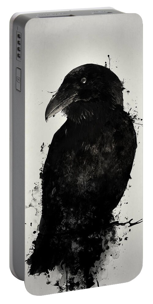 Raven Portable Battery Charger featuring the mixed media The Raven by Nicklas Gustafsson