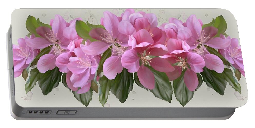  Floral Portable Battery Charger featuring the painting Pink blossoms by Ivana Westin