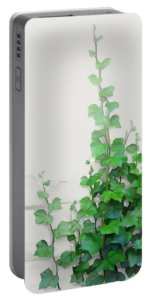 Vines Portable Battery Charger featuring the painting Vines by the wall by Ivana Westin