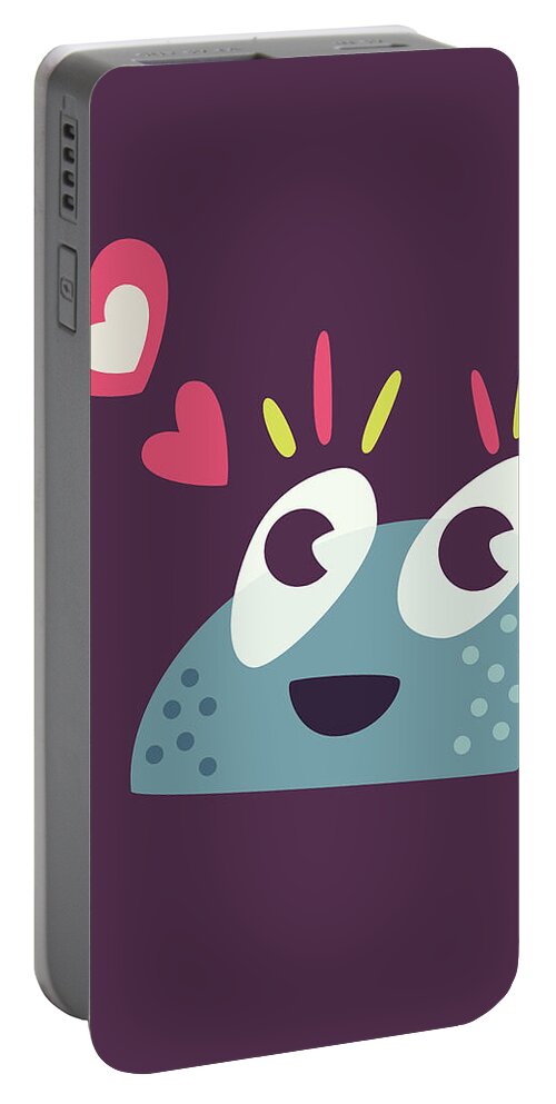 Kawaii Portable Battery Charger featuring the digital art Kawaii Cute Cartoon Candy Character by Boriana Giormova