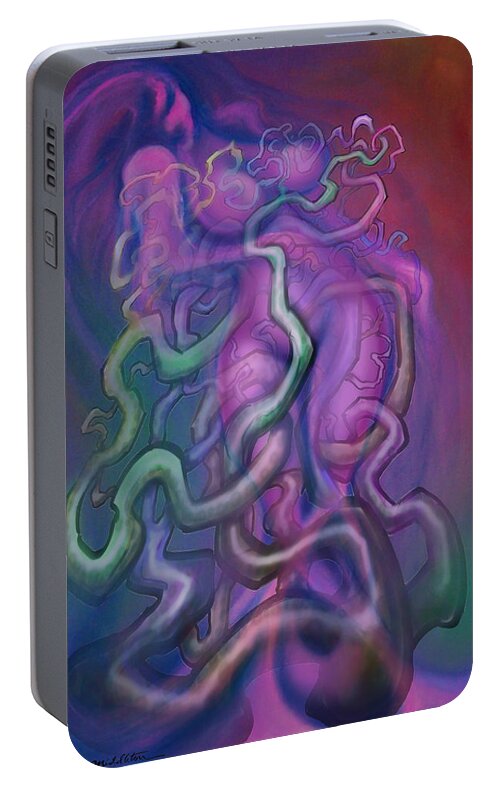 Surreal Portable Battery Charger featuring the digital art Struggles by Kevin Middleton