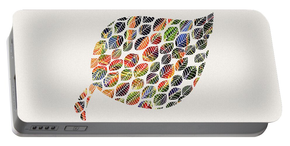 Leaves Portable Battery Charger featuring the digital art Leafy Palette by Deborah Smith