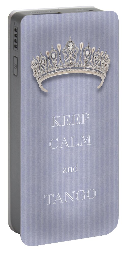 Keep Calm And Tango Portable Battery Charger featuring the photograph Keep Calm and Tango Diamond Tiara Lavender Flannel by Kathy Anselmo