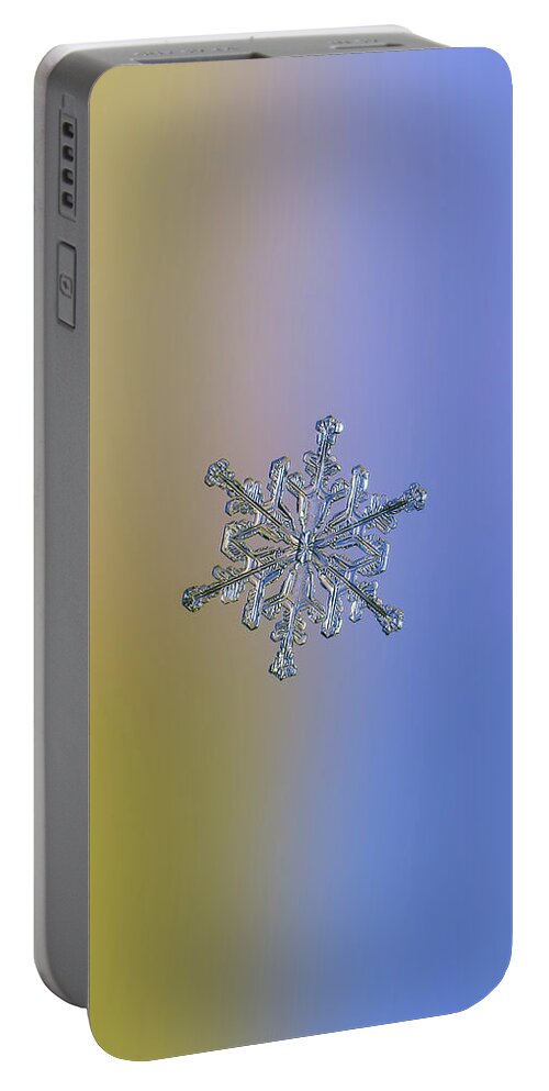 Snowflake Portable Battery Charger featuring the photograph Snowflake macro photo - 13 February 2017 - 2 alt by Alexey Kljatov