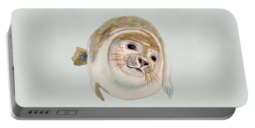 Sea Lion Portable Battery Charger featuring the painting Sea Lion Watercolor by Angeles M Pomata