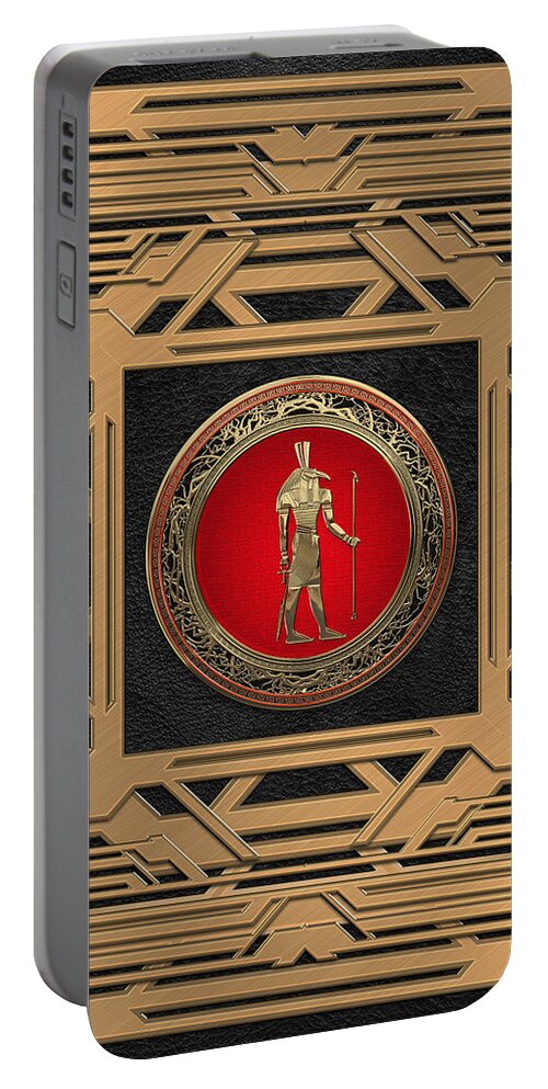 ‘treasures Of Egypt’ Collection By Serge Averbukh Portable Battery Charger featuring the digital art Gods of Egypt - Thoth by Serge Averbukh