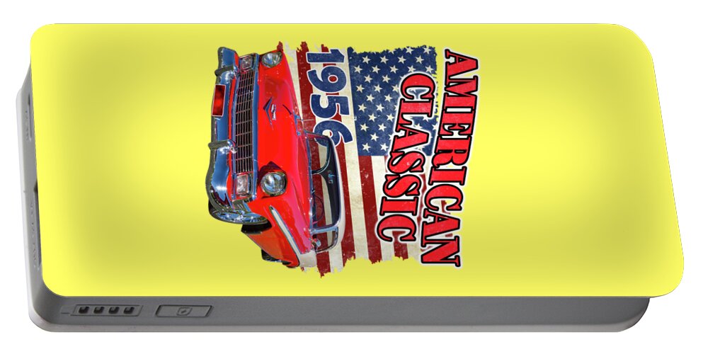 Car Portable Battery Charger featuring the photograph American Classic 1956 by Keith Hawley