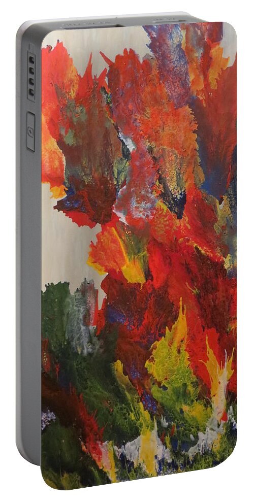 Large Abstract Portable Battery Charger featuring the painting Ascension  by Soraya Silvestri