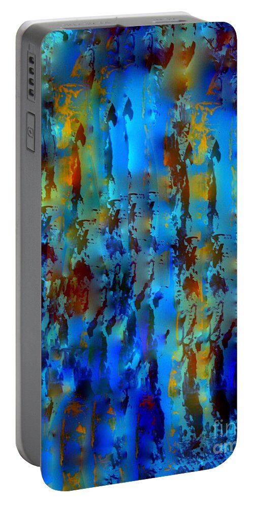A-fine-art-painting-abstract Portable Battery Charger featuring the painting Asian Treasures by Catalina Walker