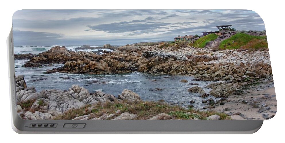 Photo Designs By Suzanne Stout Portable Battery Charger featuring the photograph Asilomar Beach by Suzanne Stout