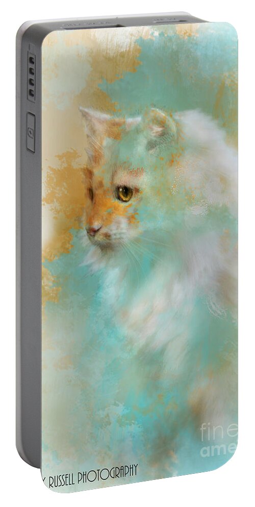 Feline Portable Battery Charger featuring the photograph Aslan by Kathy Russell