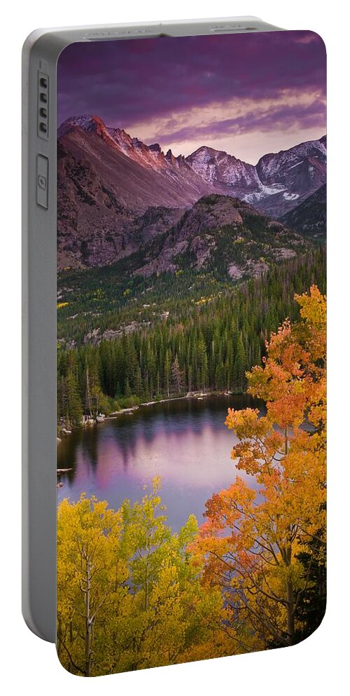 All Rights Reserved Portable Battery Charger featuring the photograph Aspen Sunset Over Bear Lake by Mike Berenson