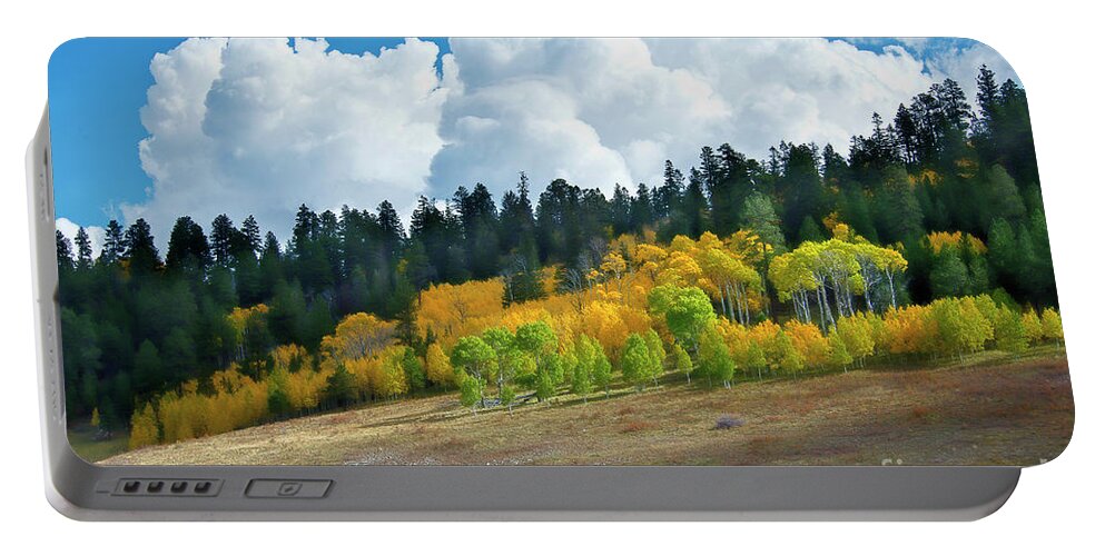 Aspen Portable Battery Charger featuring the photograph Aspens in the Sun by David Arment