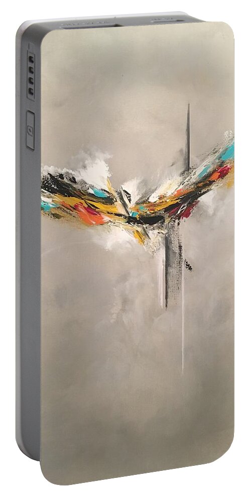 Abstract Portable Battery Charger featuring the painting Aspire by Soraya Silvestri