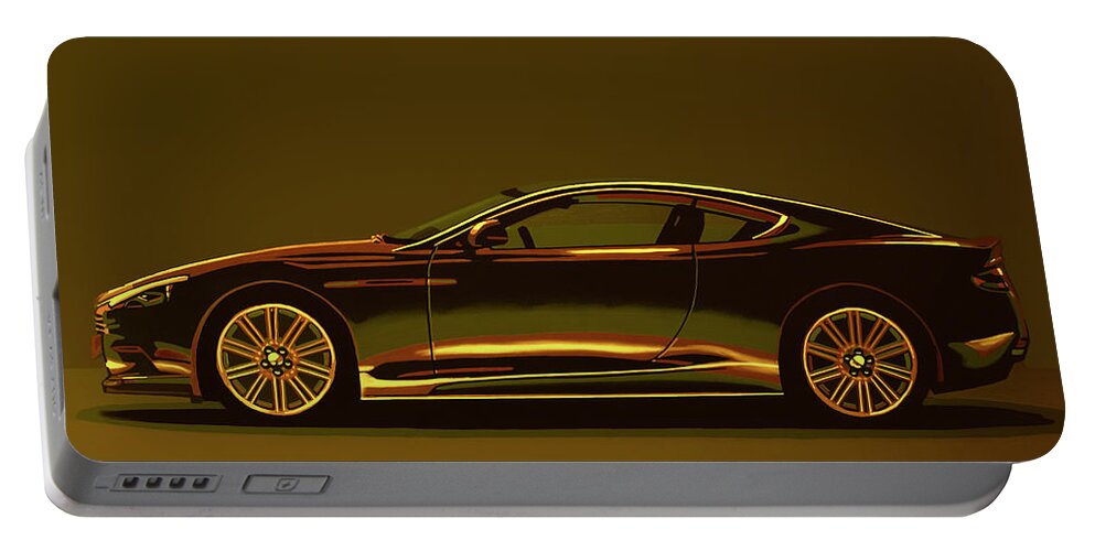 Aston Martin Portable Battery Charger featuring the mixed media Aston Martin DBS V12 2007 Mixed Media by Paul Meijering