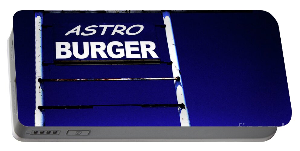 Sign Portable Battery Charger featuring the photograph Astro Burger by Jim And Emily Bush