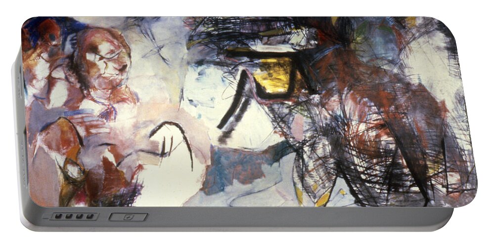 Large Portable Battery Charger featuring the painting At Odds With Myself by Richard Baron