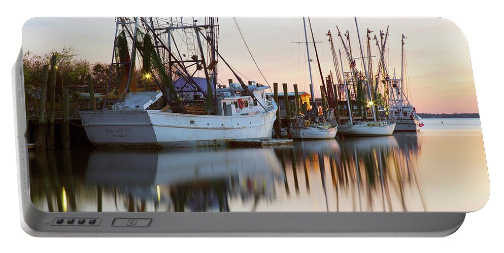 Mt. Pleasant Portable Battery Charger featuring the photograph At Rest - Shem Creek by Donnie Whitaker