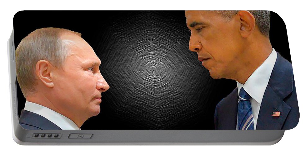 Putin Portable Battery Charger featuring the digital art At The Abyss by Joe Paradis