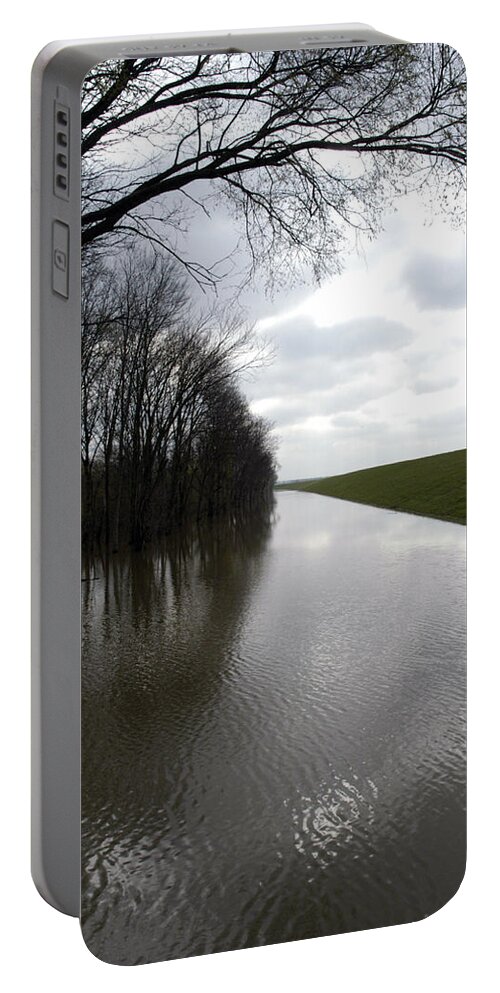 Flood Portable Battery Charger featuring the photograph At The Levee by DArcy Evans